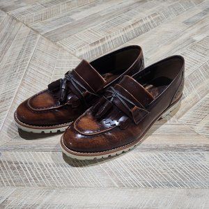 Leather Loafer Shoes With Tassels Men's Sz 11